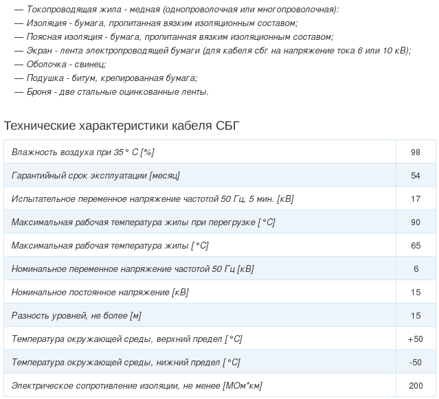 кабель сбг